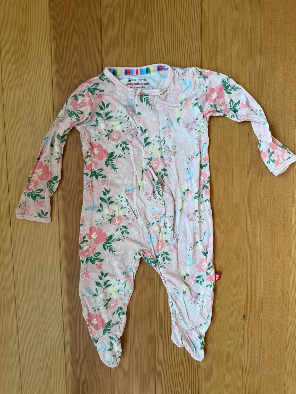 Magnetic Me Pink Floral Footie One-Piece